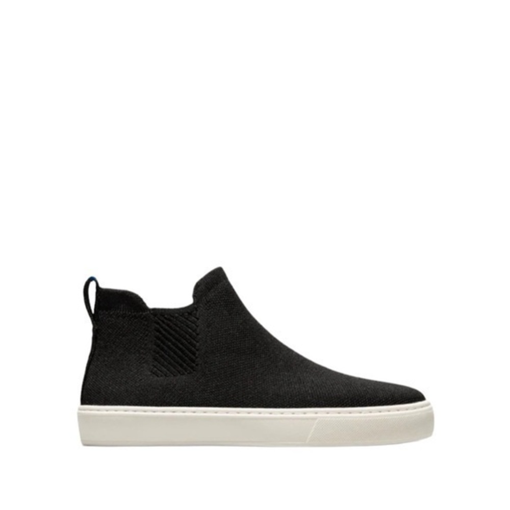 Rothy's The Chelsea Black Hi Top Sneaker Sporty Pull On Shoes 7